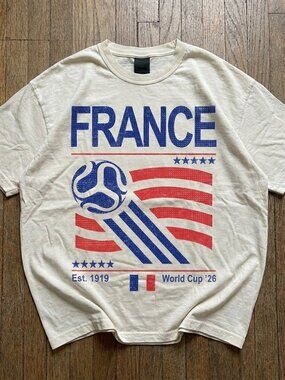 Vintage France Soccer Shirt, 90s Flag France Team Soccer World 2026 white off